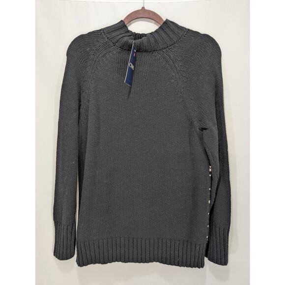 NWT Chaps Ski Sweater Black Fair Isle Winter Pullover Size M - Picture 5 of 8